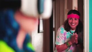 Sexual games with a doll on the bed are incredibly exciting