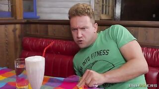 Blonde woman has anal sex right in the diner toilet, it was awesome
