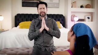 Pervert stepdad fucks yoga expert Kira Noir after she takes a shower