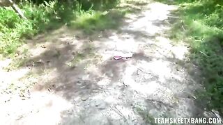 A young nimfomaniac gets horny for outdoor fun