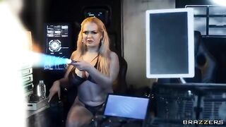 Bunch of porn stars fucked in space, in a wild parody scene