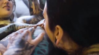 Girl uses a strap-on for anal sex with her girlfriend