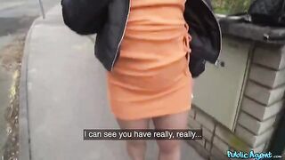A brunette woman lost her phone on the street and called for help