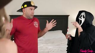 Unexpected visitors for an intimate evening with sexy young ladies