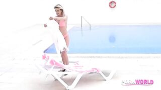 Romantic sex holiday in nature with a beautiful girl