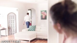 A wife catches her husband jerking off in a compromising situation