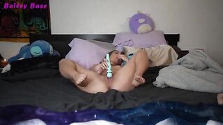 A foot fetish solo girl masturbates to a powerful orgasm