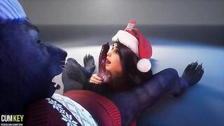 Busty beauty fucked by a wild werewolf in this 3D holiday scene