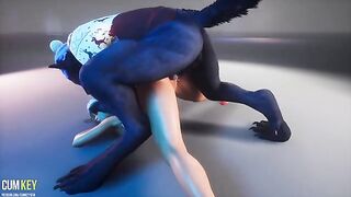 Busty beauty fucked by a wild werewolf in this 3D holiday scene