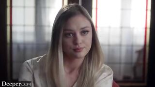 A uniformed man turns the head of a gorgeous blonde