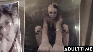Gabbie Carter shares her huge boobs with horny husband and wife