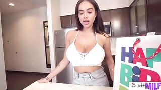 Horny stepson gets his big-titted stepmom Victoria June’s birthday gift