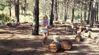 A pair even fucked in the woods, showcasing risky outdoor passion