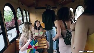 A bunch of young girls have no panties and they are looking for a strong dick