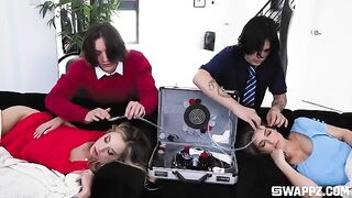 Group sex is the best way to get laid, especially on the couch
