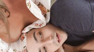 The guy gently fucks a girl in her hole