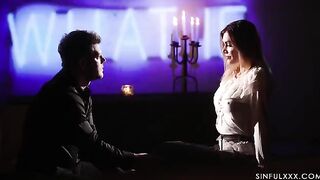 Romantic sex with a guy and two pretty girls