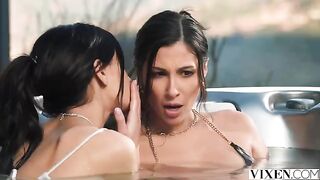 A day in paradise with a brunette and her passionate blowjob skills