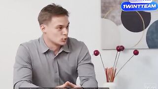 Hot secretary gets fucked by boss and his colleagues in HD