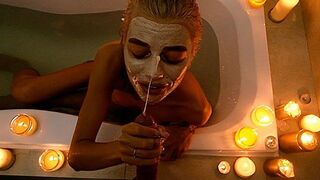 Pervert dude peeps on stepsister in the bathroom and gets caught