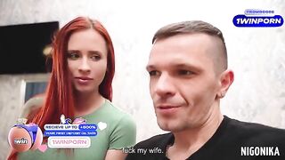 Two pretty Russian students are having fun on camera