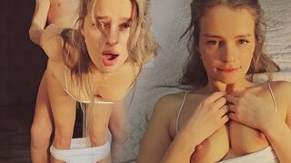 My step sister is a slut and she exercises her pussy early in the morning
