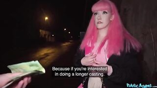 A cute girl was forced to do a blowjob with a stranger