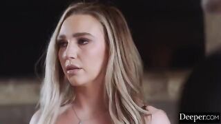 One sucked cock, the other cum on her pussy