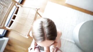 A beautiful girl has sex with her boyfriend, showcasing rough passion