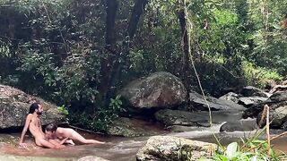 A couple has sex right in the woods, no one can see them