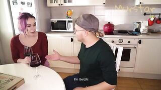 She appreciated the surprise in the kitchen, it was a great pleasure