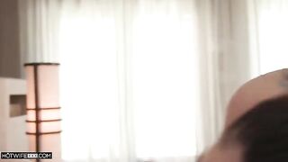 The man brought a brunette to the peak of pleasure, almost making her cum
