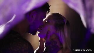 A guy is getting turned on while watching his GF getting fucked