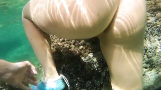 Underwater sex is too exciting for this hot blonde to resist the temptation