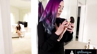 Angela White fucked hard by a stacked witch with colored hair in a steamy scene