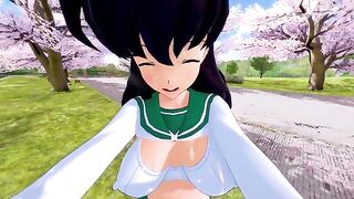 Kagome has a hot sex with her partner in a steamy scene