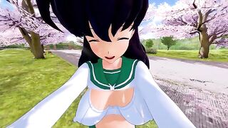 Kagome has a hot sex with her partner in a steamy scene