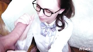 My Russian GF asked me to please her with cum on her face and glasses - hiYouth