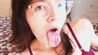 The girl sucked a cock and asked if there was enough sperm
