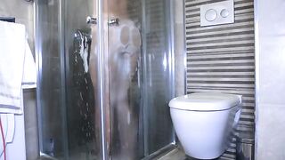 Instead of showering, the couple engaged in some intense oral action