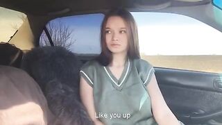 The stepfather played with the tongue of a cute 18-year-old girl