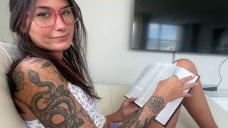 The guy studies how to have sex with different poses