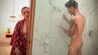 Sex in the shower with a stepmom is a fantasy that comes true