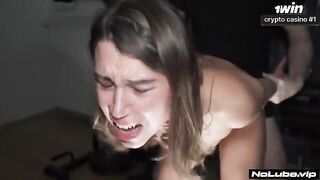 The girl is confused after experiencing intense orgasmic pleasure