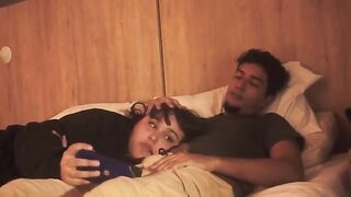 A blowjob on the bed is lazy, but so deep it trembles