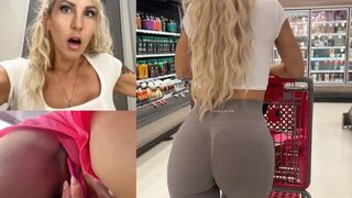 A girl plays with her vibrator in the shop without any problems