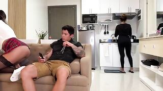 The girl came to her step daddy, he did not notice and fucked