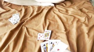 The girl lost a card game and had to engage in intimate acts