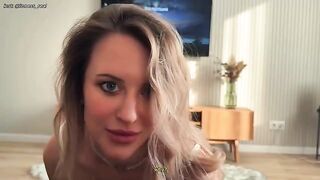 A girl is being fucked hard from behind, her face covered in cum