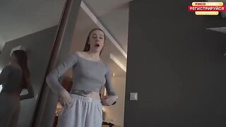 A hot woman has sex with her neighbor, showcasing her sexy ass